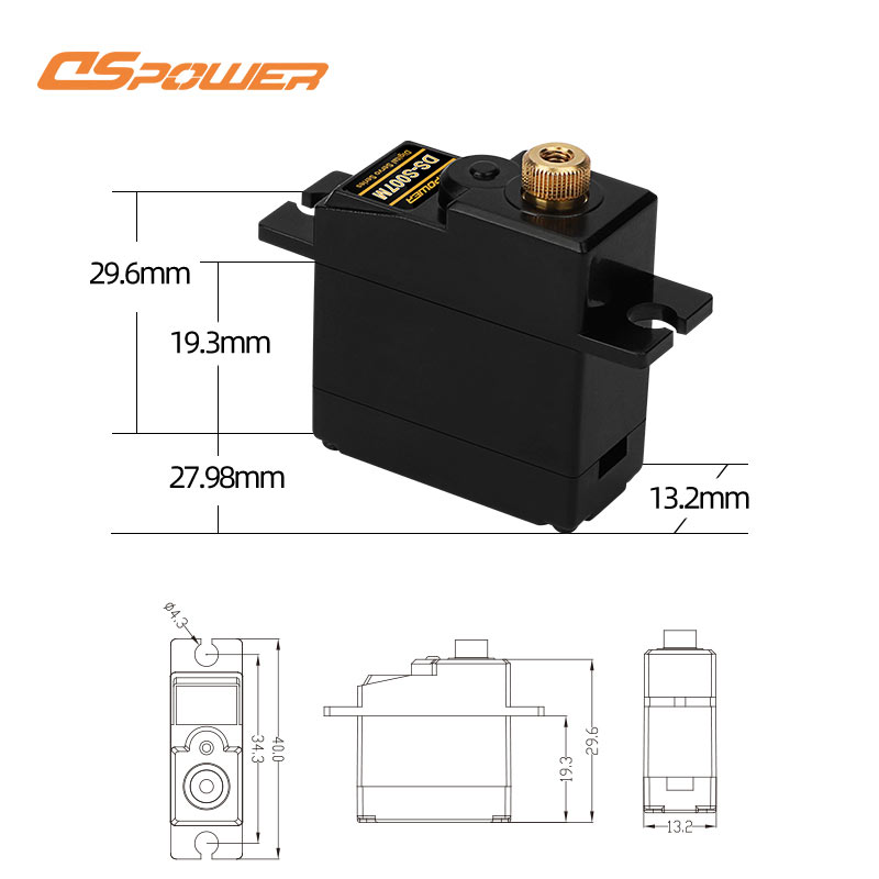 metāla zobratu mikro servo