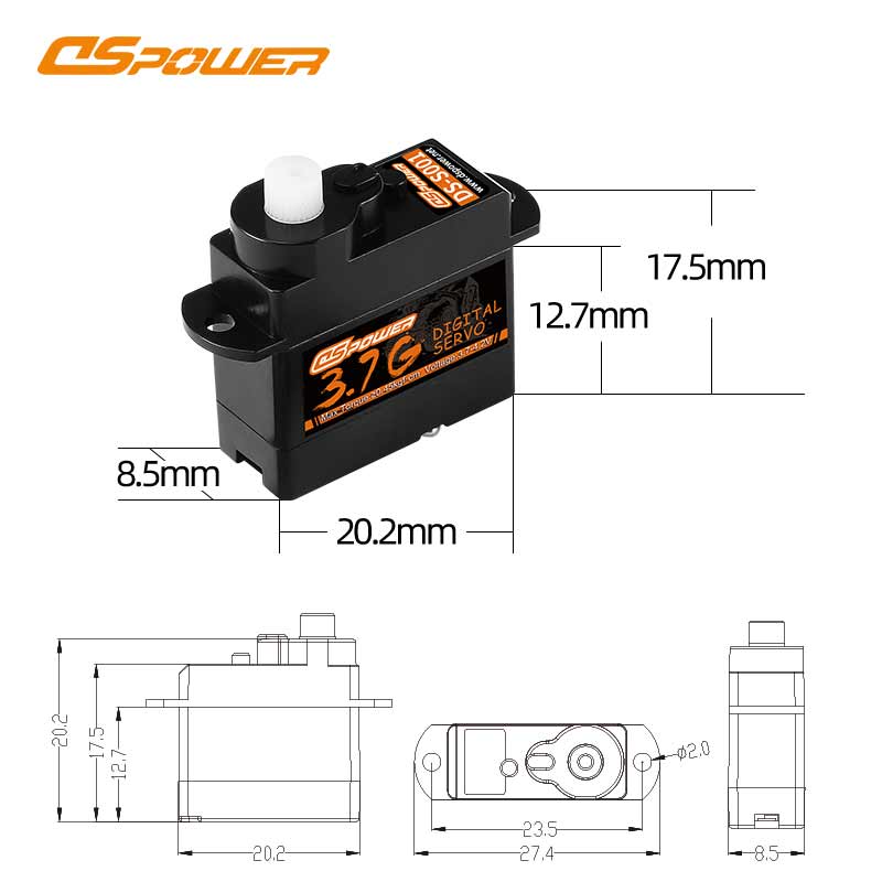 3.7g coreless mini servo
