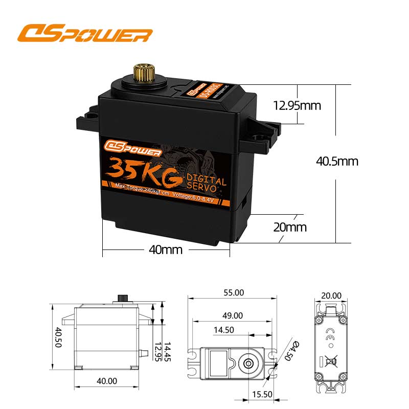High torque actuator for RC car steering