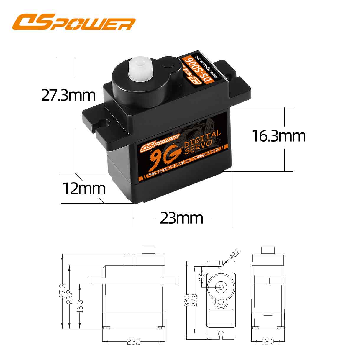 1/24 Scale RC Car Steering Servo-Smart Home Mini Blinds Controller-FPV Drone Gimbal Stabilization Actuator