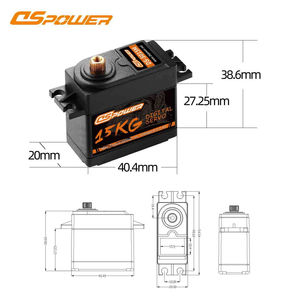 Best DS-S015M-C Servo for Traxxas X-Maxx Upgrades-Industrial Conveyor Belt Actuator-Robotic Arm Joint Servo Motor
