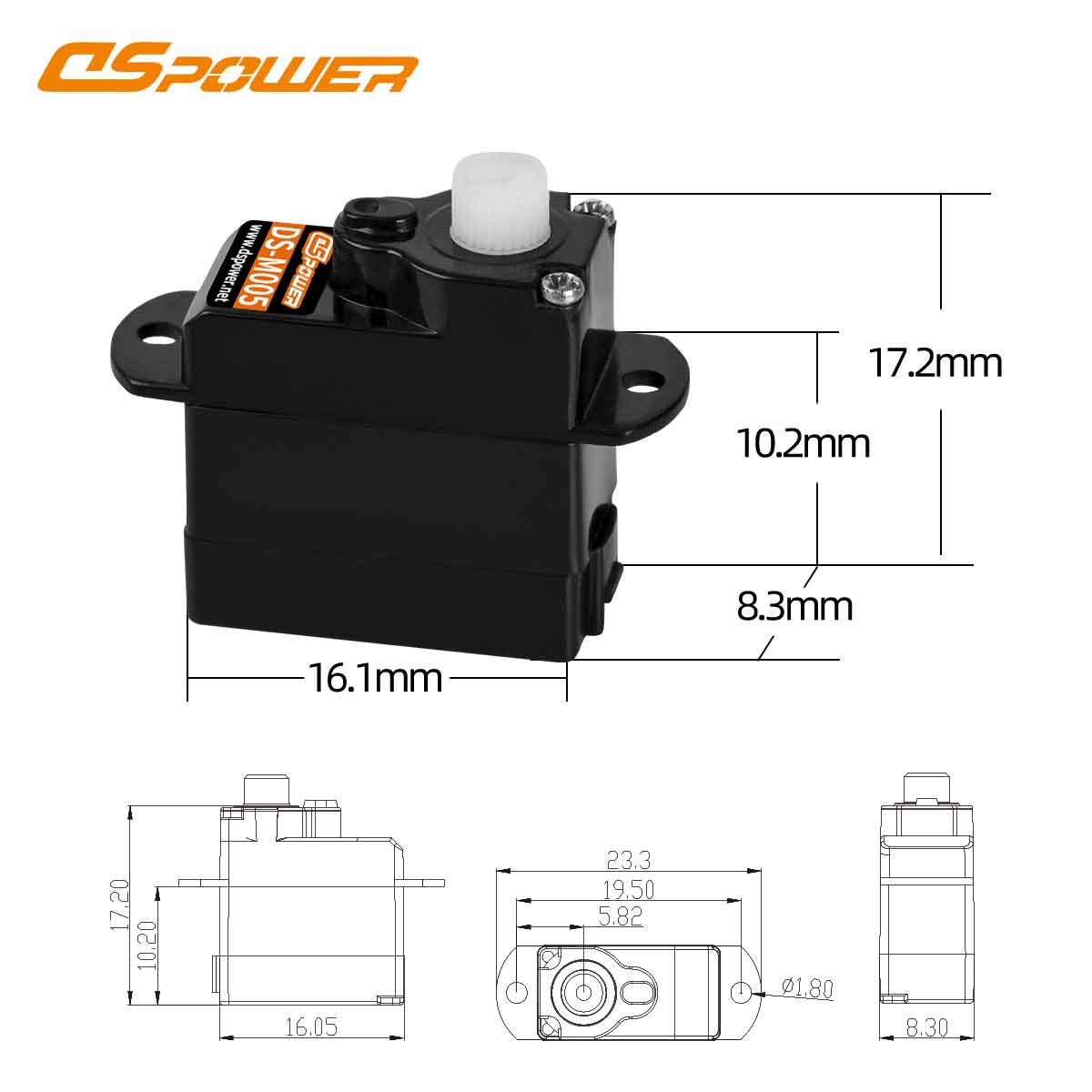 Mini RC Airplane Aileron Control-Smart Switch Micro-Actuation Motor-Micro Coreless Servo Motor
