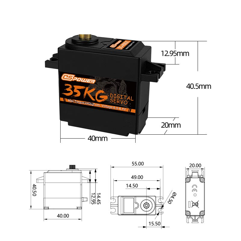 Low Noise Servo for Home Automation-Industrial-Grade Robotic Joint Servo-Plastic-Metal Hybrid Gear Servo