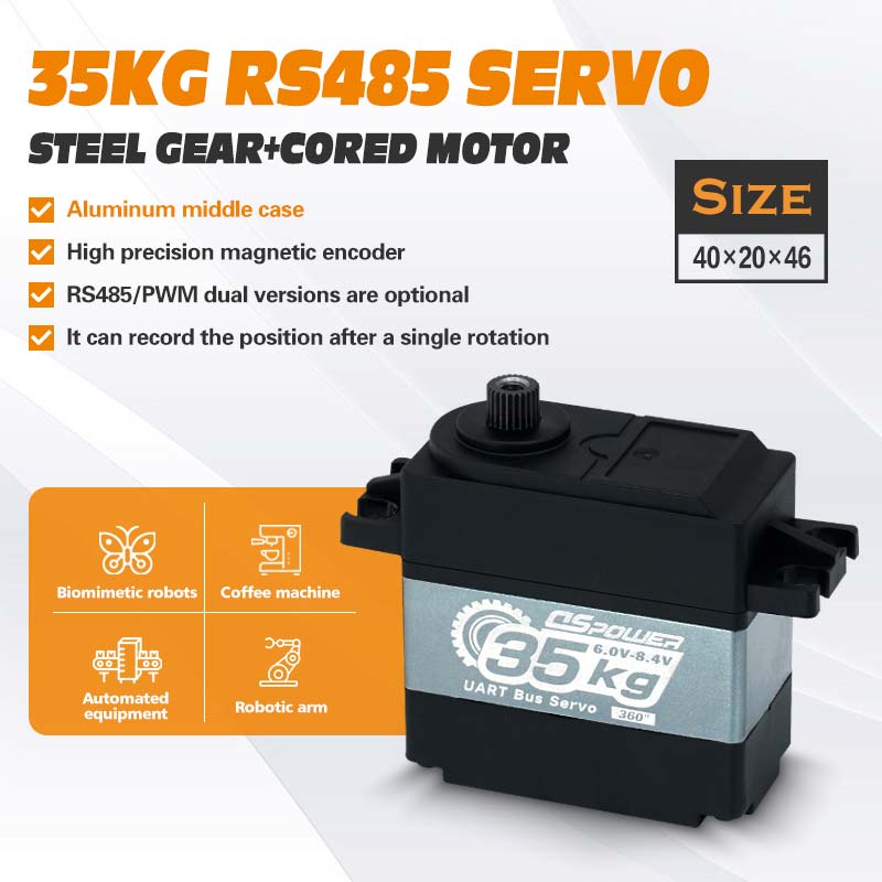High Quality 35kg Steel Gear RS485 Serial BUS Standard Digital