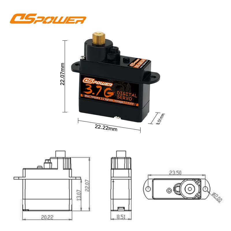 3.7g mini digital servo